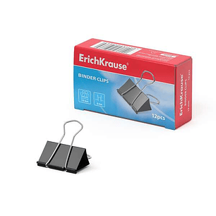 Erichkrause Pack de 12 Pinzas Sujetapapeles - Alambre de Acero de Alta Calidad - Resistencia Mejorada - Capacidad hasta 70 Hojas - Resistente a la Cor