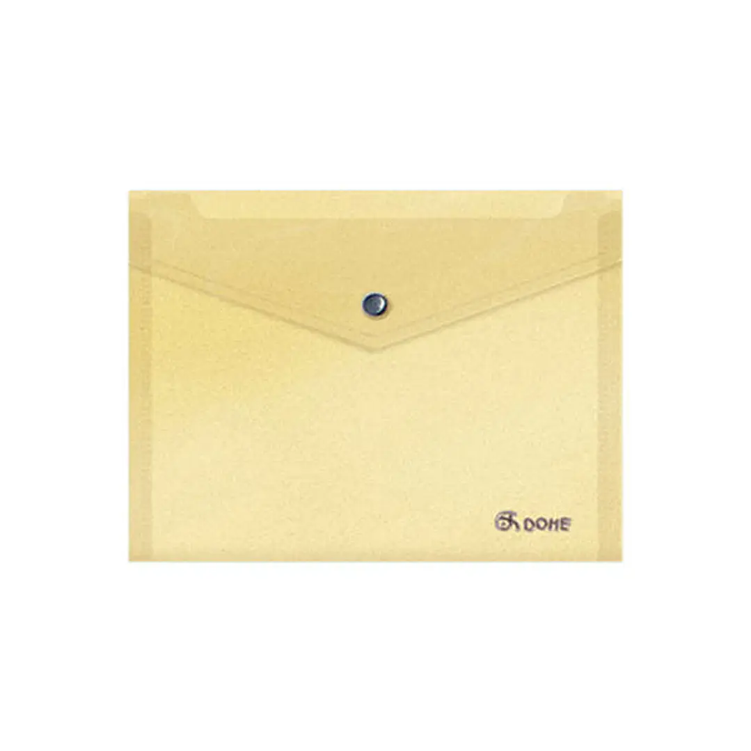 Dohe Sobre Portadocumentos A5 - Cierre de Broche - Polipropileno Translucido 150 Micras - Color Amarillo 1