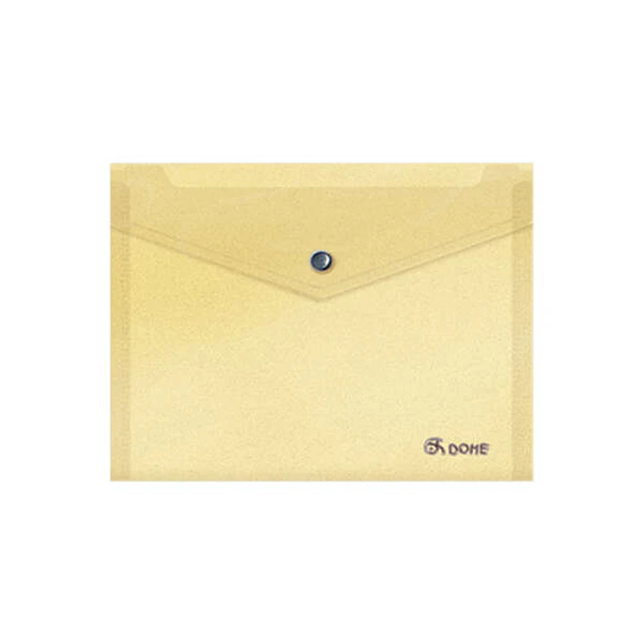 Dohe Sobre Portadocumentos A5 - Cierre de Broche - Polipropileno Translucido 150 Micras - Color Amarillo 1