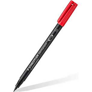 Staedtler Lumocolor Permanent 313 Rotulador Permanente de Punta Fina - Trazo 0.4mm Aprox - Secado Rapido - Color Rojo