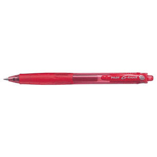 Pilot Boligrafo de Gel G-Knock - Recargable - Fabricado con Plastico Reciclado - Punta de Bola 0.7mm - Trazo 0.32mm - Color Rojo