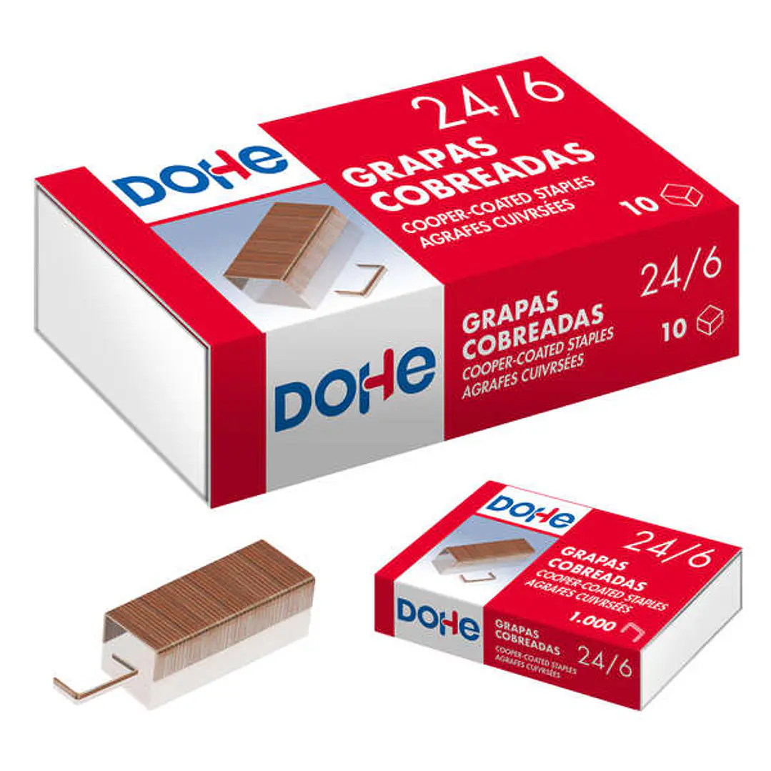 Dohe Caja de 1000 Grapas 24/6 Cobreadas 1