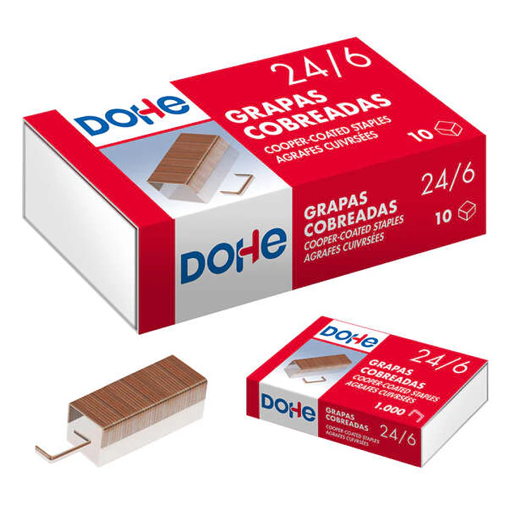 Dohe Caja de 1000 Grapas 24/6 Cobreadas 1