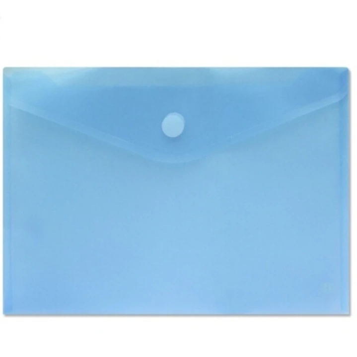 Sobre Portadocumentos A4 - Cierre de Velcro - Fabricado en Polipropileno - Medidas 325x230mm - Azul Transparente 1