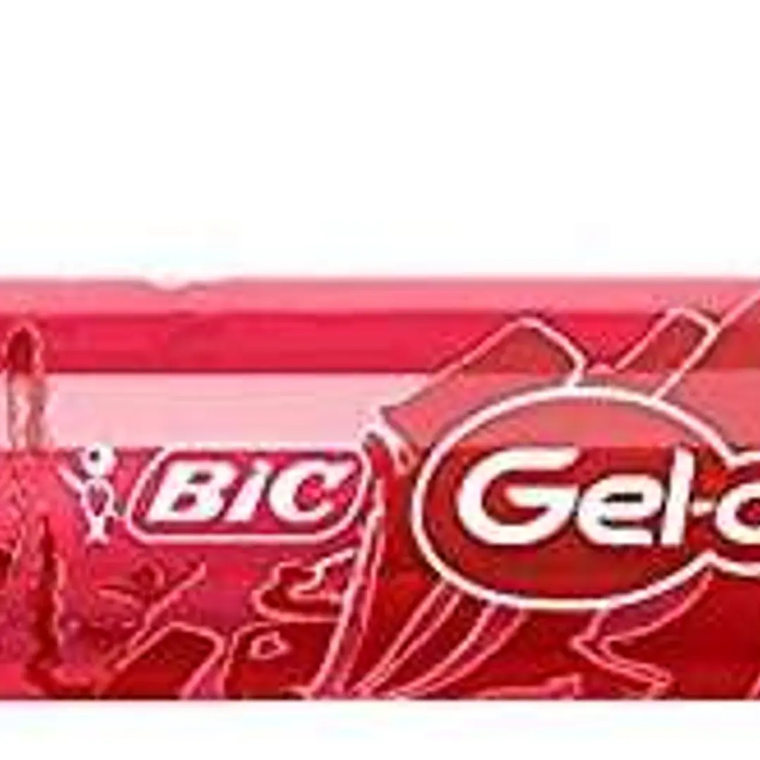 Bic Gel-ocity Illusion Boligrafo de Tinta Gel Borrable - Punta Media de 0.7mm - Recargable - Grip de Goma - Clip de Plastico - Color Rojo 1