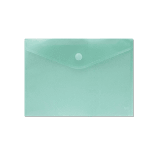 Sobre Portadocumentos A4 - Cierre de Velcro - Fabricado en Polipropileno - Medidas 325x230mm - Verde Transparente