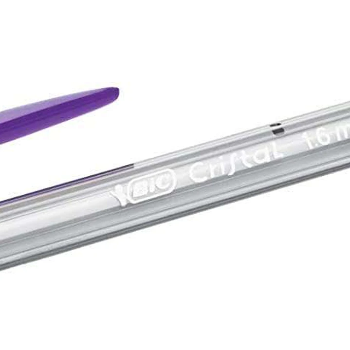 Bic Cristal Fun Boligrafo de Bola - Punta Gruesa de 1.6mm - Tinta con Base de Aceite - Color Morado 1