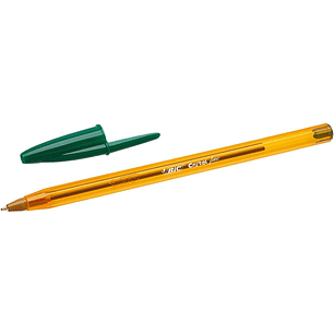 Bic Cristal Original Fine Boligrafo de Bola - Punta Redonda de 0.8mm - Trazo de 0.30mm - Tinta con Base de Aceite - Translucido - Color Verde