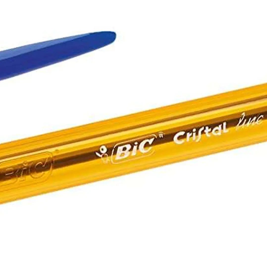 Bic Cristal Original Fine Boligrafo de Bola - Punta Redonda de 0.8mm - Trazo de 0.30mm - Tinta con Base de Aceite - Translucido - Color Azul 1