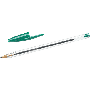 Bic Cristal Original Boligrafo de bola - Punta redonda de 1.0mm - Trazo 0.4mm - Tinta con Base de Aceite - Color Verde