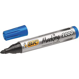 Bic Marking 2000 Ecolutions Rotulador Permanente - Tinta con Base de Alcohol - Ecologico - Secado Rapido - Color Azul