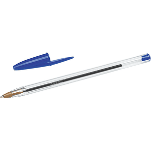 Bic Cristal Original Boligrafo de Bola - Punta Redonda de 1.0mm - Trazo 0.4mm - Tinta con Base de Aceite - Color Azul