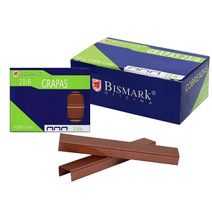 Bismark Caja de 1000 Grapas Cobreadas de Alambre de Alta Calidad - Color Cobre