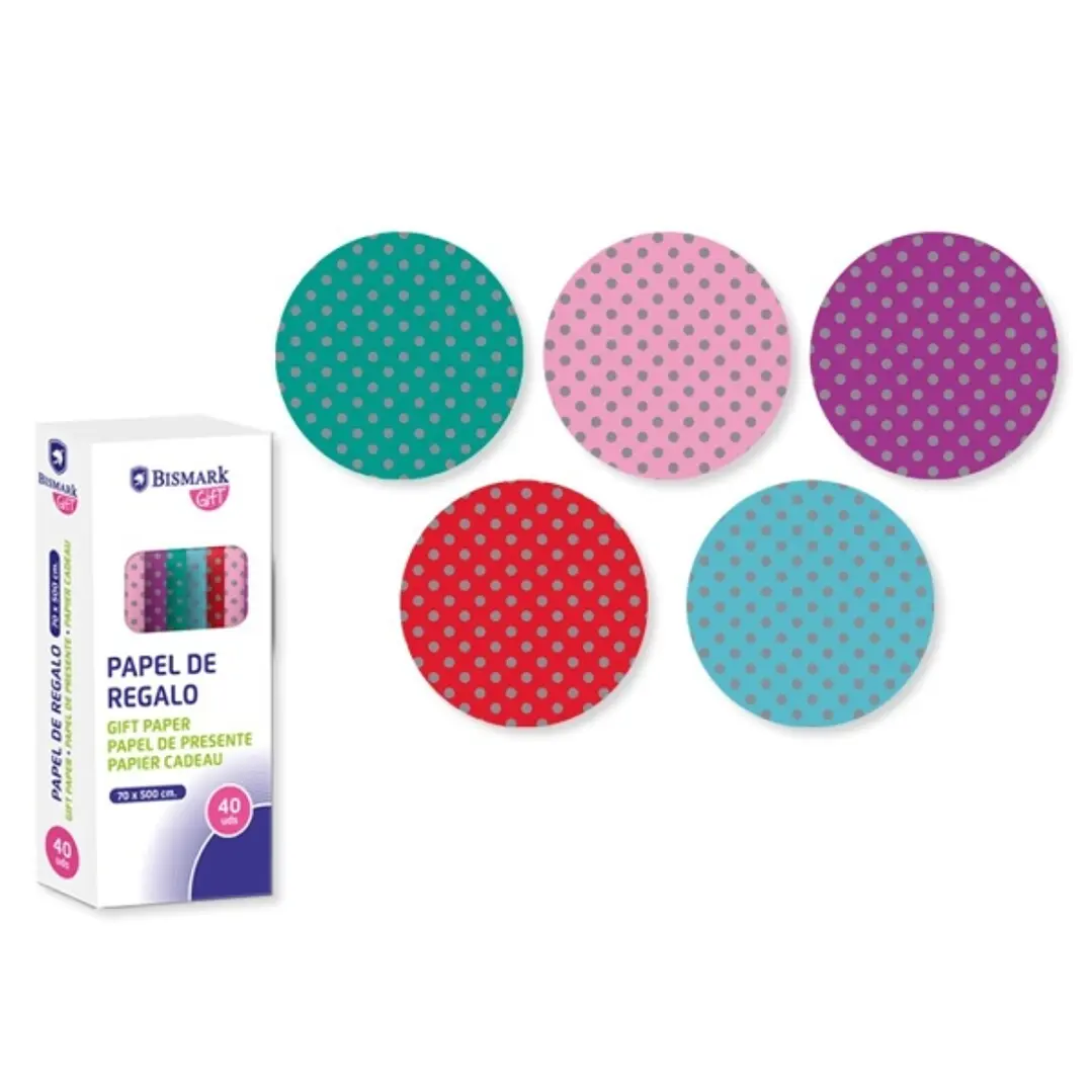 Bismark Dots Rollo de Papel Regalo - Medidas 70cmx500cm - 5 Diseños Diferentes 1