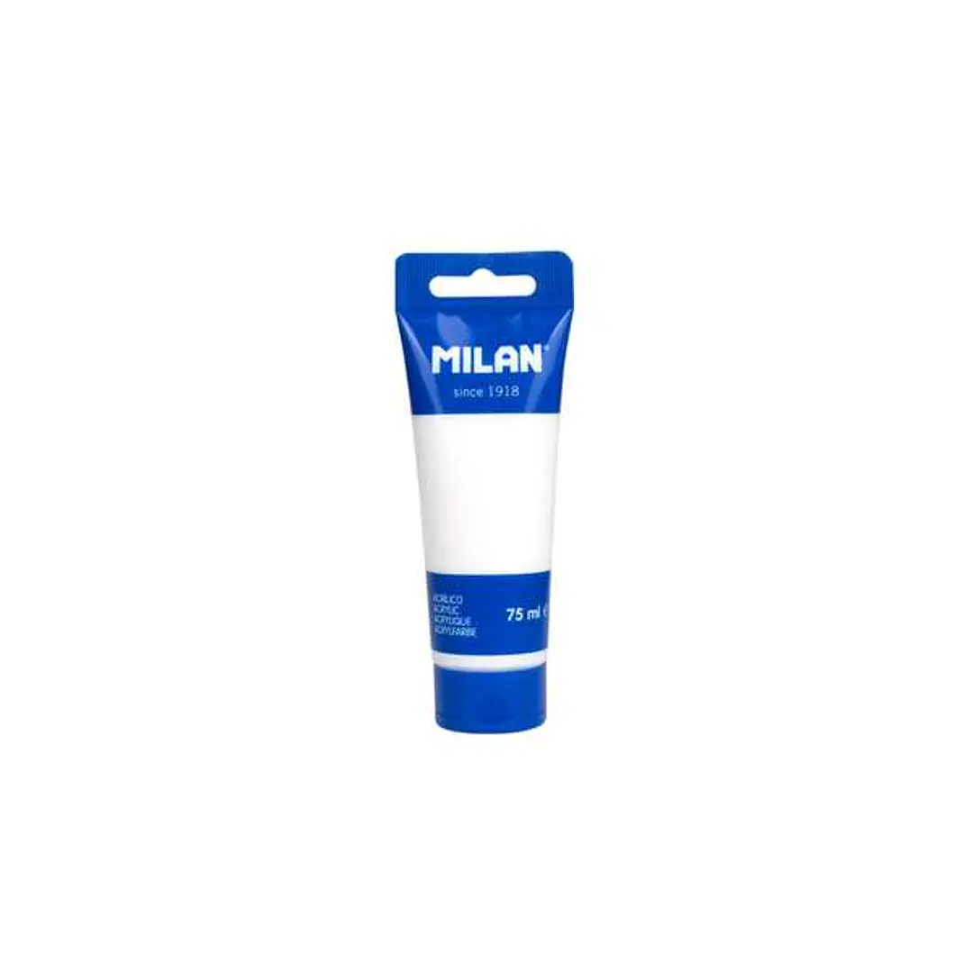 Milan Tubo de Pintura Acrilica 75ml - Pigmentos de Alta Calidad - Mezclable - Color Blanco 1