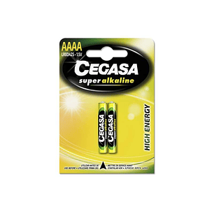 Cegasa Super Alkaline LR8D425 Pack de 2 Pilas AAAA - Alta Tecnologia - Fiabilidad - Elevado Rendimiento - Maximas Prestaciones