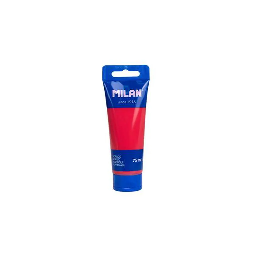 Milan Tubo de Pintura Acrilica 75ml - Pigmentos de Alta Calidad - Mezclable - Color Rojo Coral 1