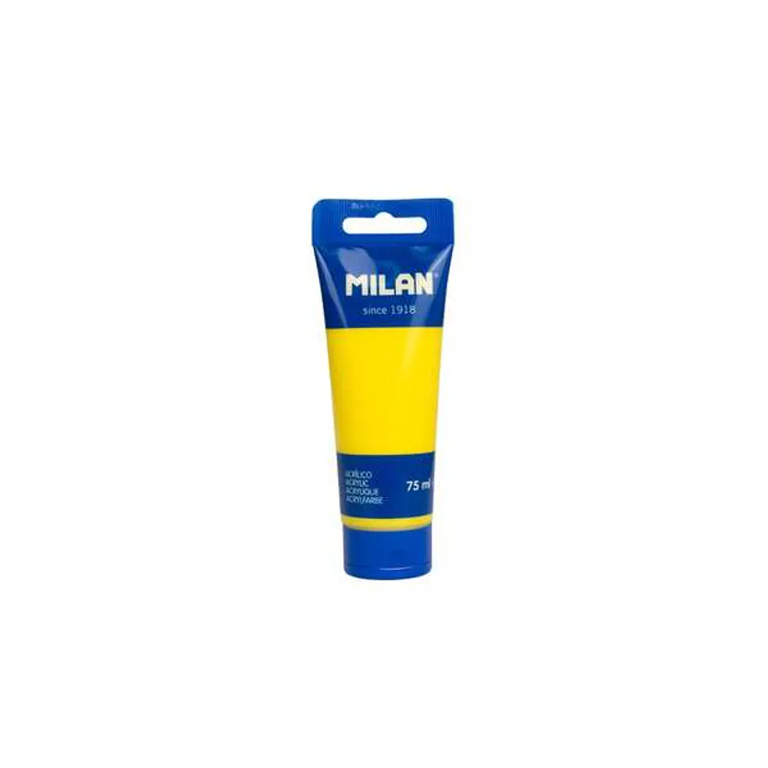 Milan Tubo de Pintura Acrilica 75ml - Pigmentos de Alta Calidad - Mezclable - Color Amarillo 1