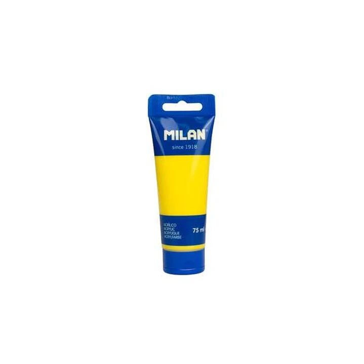 Milan Tubo de Pintura Acrilica 75ml - Pigmentos de Alta Calidad - Mezclable - Color Amarillo 1
