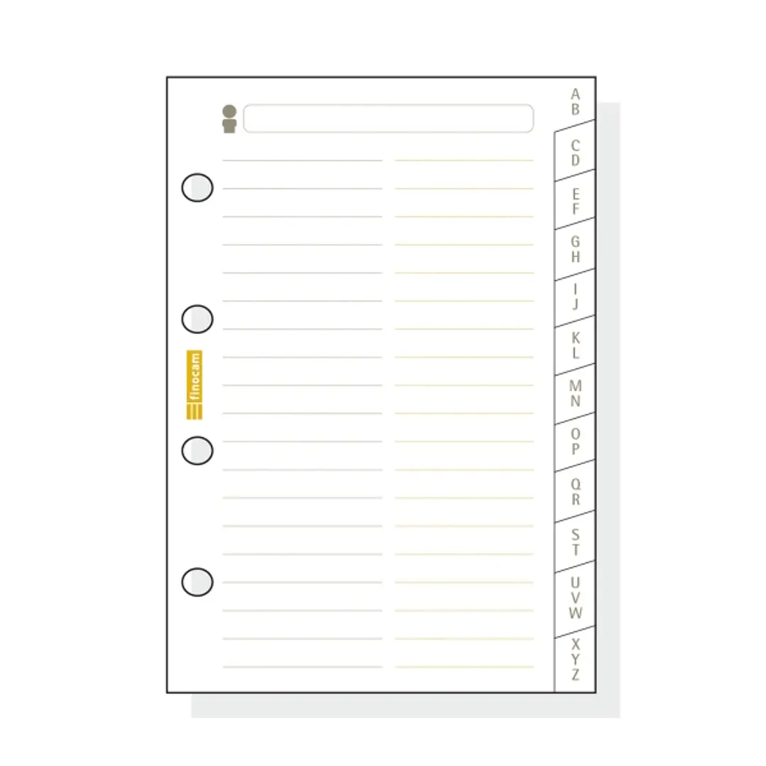 Finocam C175 Indice Alfabetico para Agendas Classic - 12 Solapas - Formato 601 - 56x89x3mm - Cartulina - Color Blanco 1
