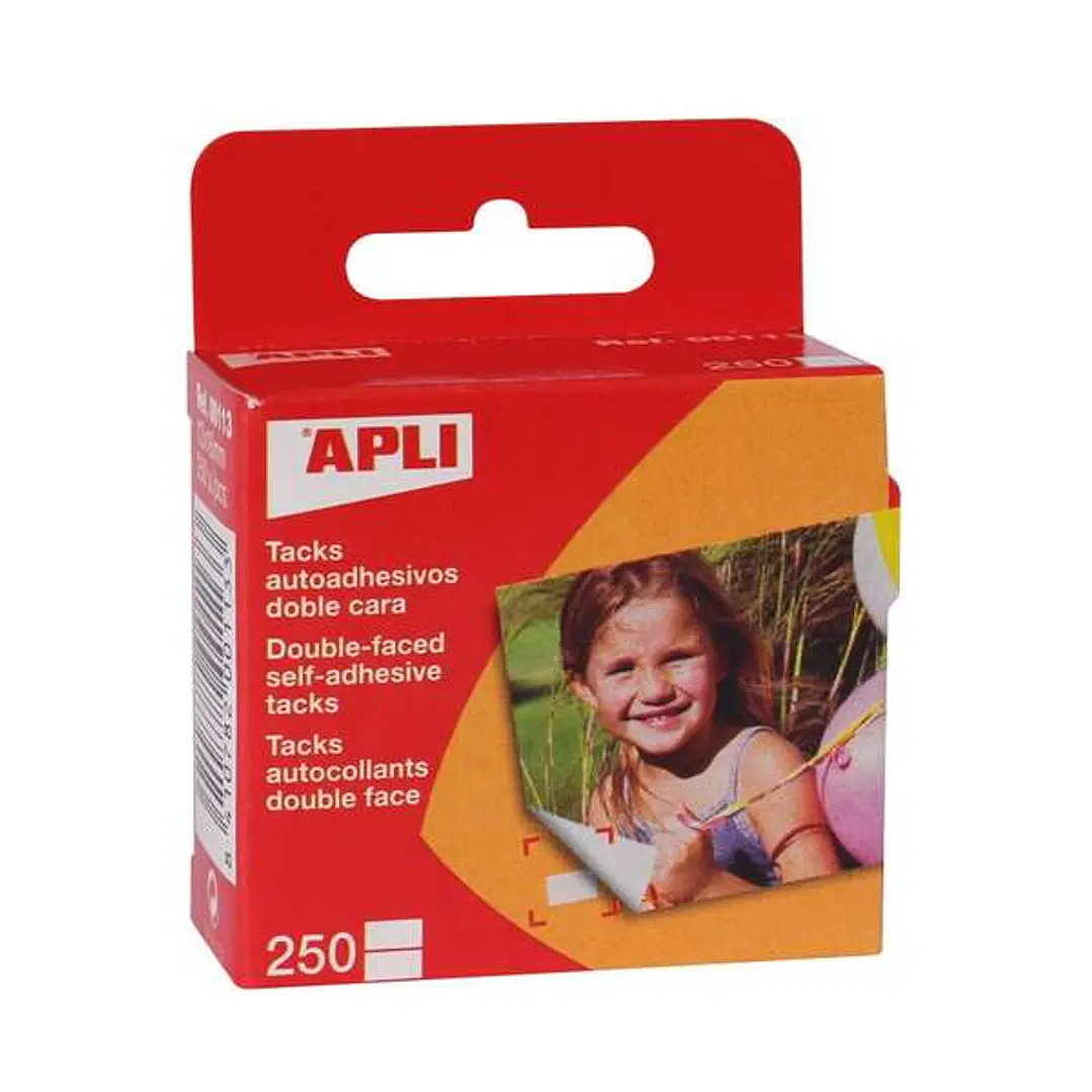 Apli Pack de 250 Tacks Autoadhesivos Doble Cara 12x16mm - Ideal para Fotos, Scrapbooking y Manualidades - Libre de Acidos 1