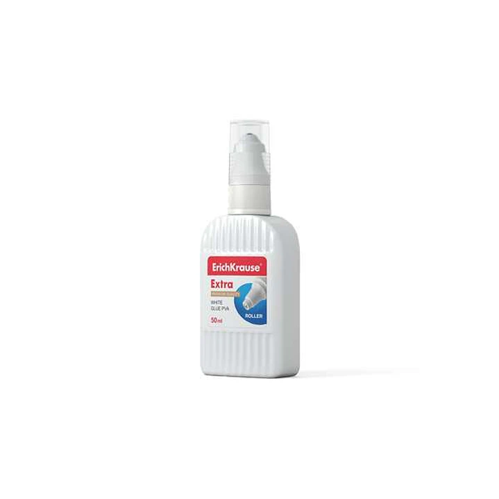 Erichkrause Cola Blanca PVA Roller 50ml - Alta Capacidad Adhesiva - Aplicador de Rodillo - No Toxico - Resistente al Frio - Color Blanco 1