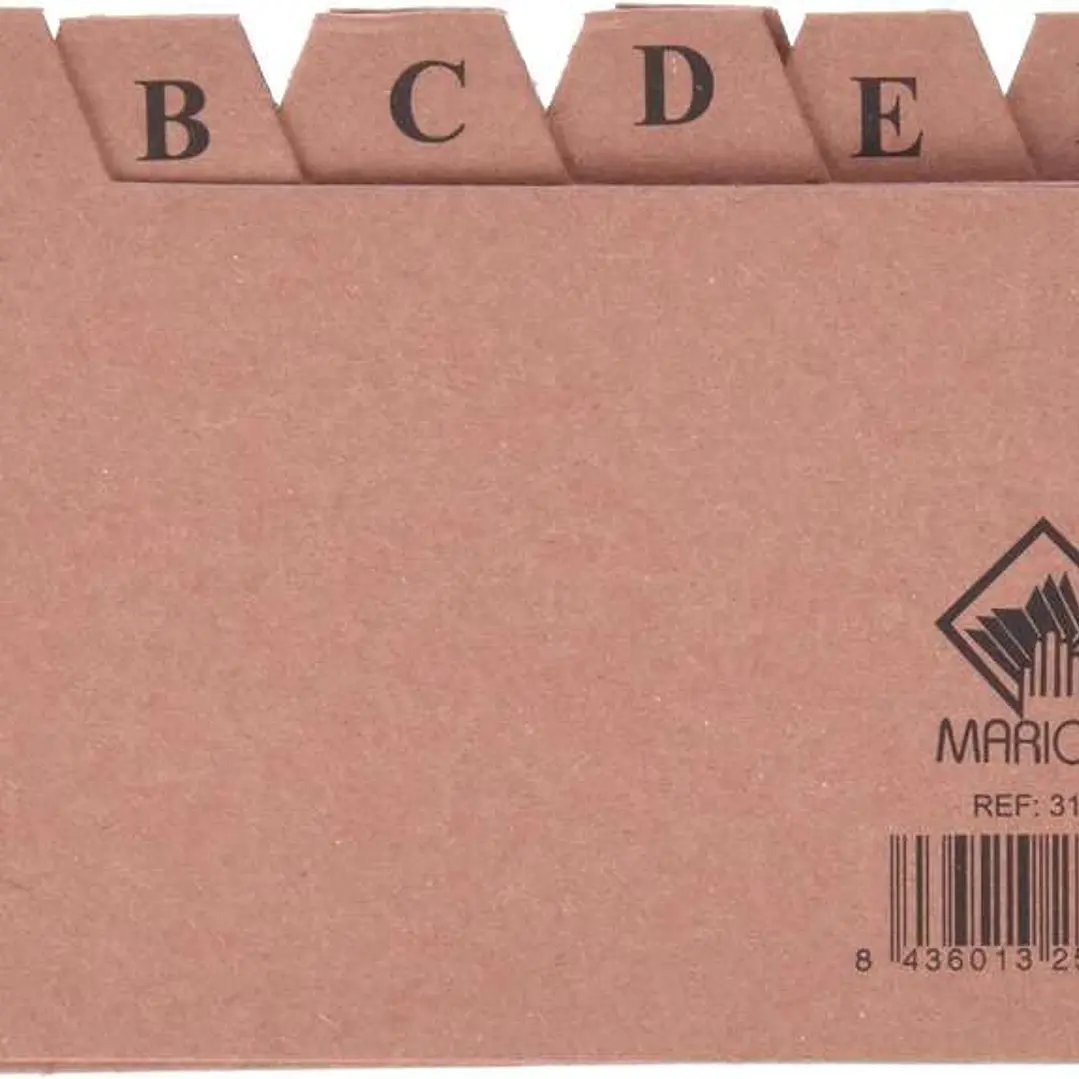 Mariola Indice A-Z Nº2 para Fichero - Medidas 125x75mm - Color Marron 1