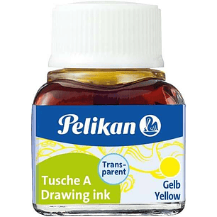 Pelikan Tinta China 523 10ml N.5 - Botella de 10ml - Resistente al Agua - Ideal para Dibujo y Caligrafia - Color Amarillo