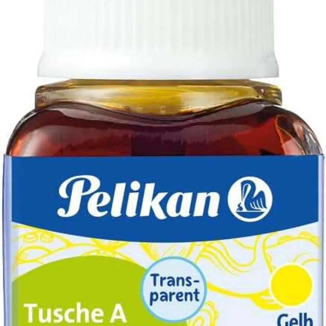 Pelikan Tinta China 523 10ml N.5 - Botella de 10ml - Resistente al Agua - Ideal para Dibujo y Caligrafia - Color Amarillo 1