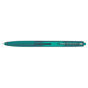 Pilot Boligrafo de Bola Retractil SuperGrip G - Punta Redonda 1.0mm - Trazo 0.4mm - Tinta de Aceite - Grip Ergonomico - Color Verde Bosque