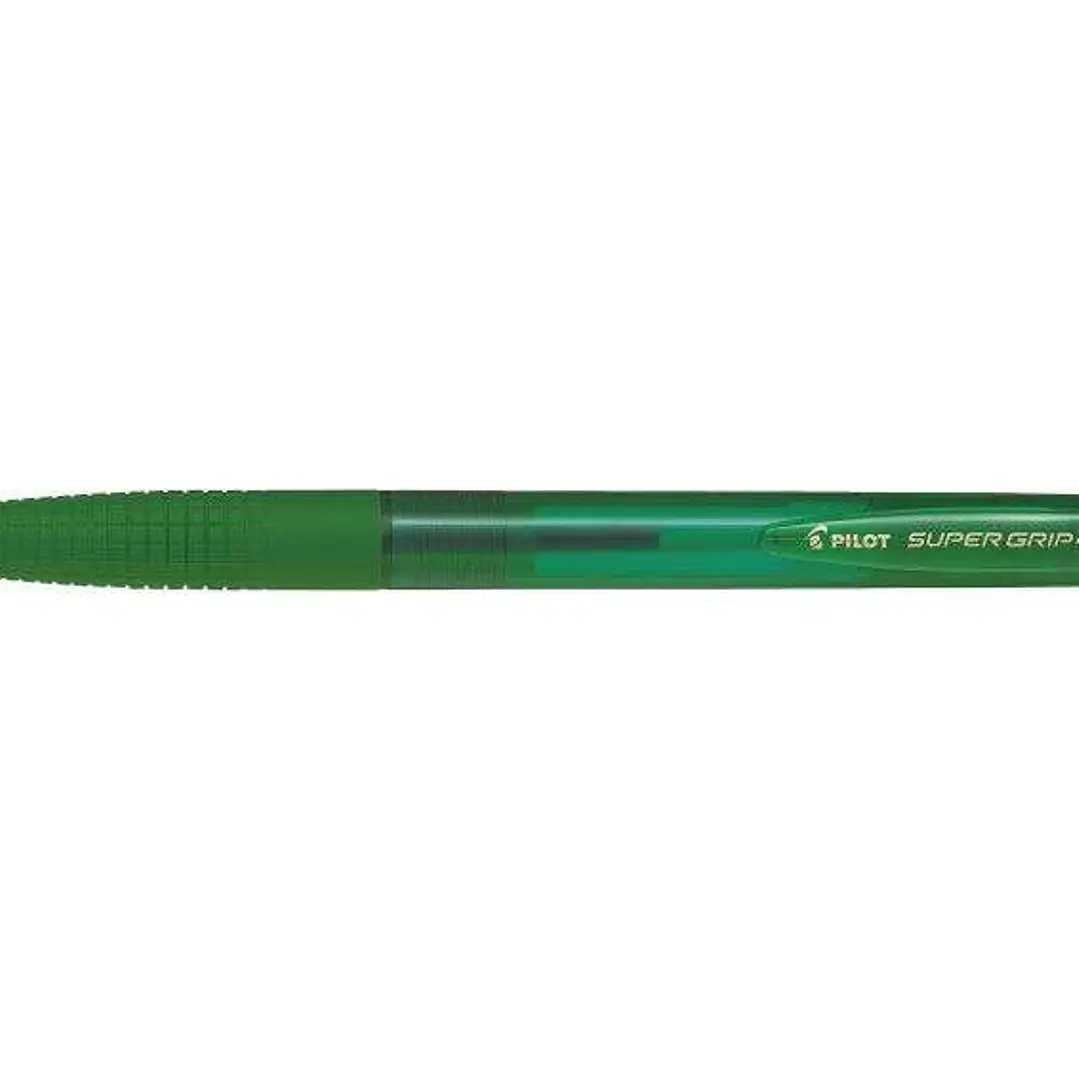 Pilot SuperGrip G Boligrafo de Bola Retractil - Punta Redonda 1.0mm - Trazo 0.4mm - Tinta de Aceite - Grip Ergonomico - Color Verde 1