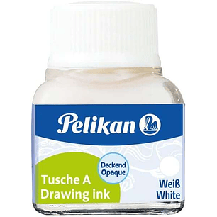 Pelikan Tinta China 523 10ml N.18 - 10ml - Resistente al Agua - Secado Rapido - Color Blanco