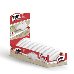 Pritt Eco Flex Roller Cinta Correctora 4.2mm x 10m - Cinta Reciclable - Correcciones Precisas - Aplicacion Ergonomica - Punta Flexible