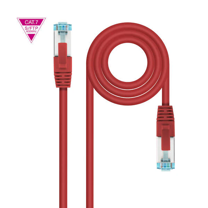 Nanocable Cable Red Cat.7 LSZH SFTP PIMF AWG26 25cm - Color Rojo 1