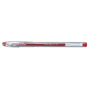 Pilot Boligrafo de Gel G1 - Recargable - Punta de Bola 0.5mm - Trazo 0.3mm - Cuerpo Transparente - Color Rojo