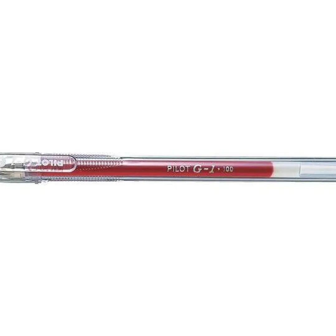 Pilot Boligrafo de Gel G1 - Recargable - Punta de Bola 0.5mm - Trazo 0.3mm - Cuerpo Transparente - Color Rojo 1