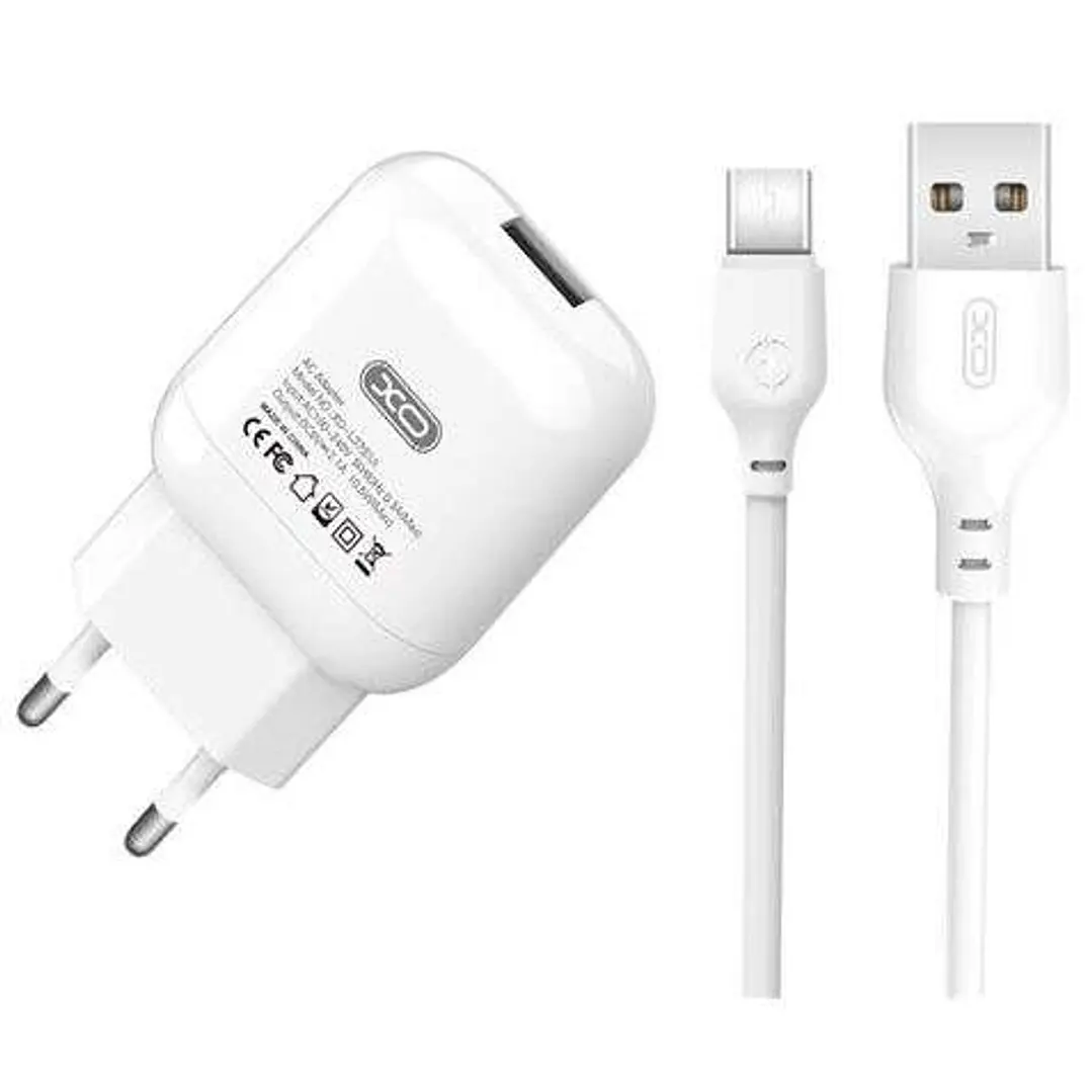 XO L37 Pack Cargador de Corriente USB + Cable USB-A a USB-C 1
