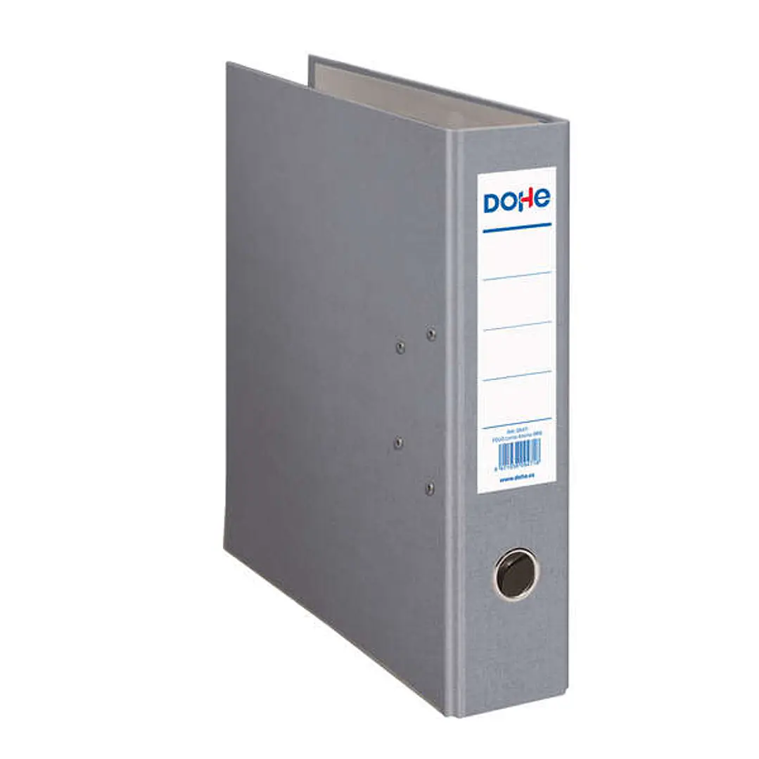 Dohe Archivador de Palanca Tamaño Folio - Lomo Ancho 70mm - Ollao, Rado y Tarjetero en el Lomo - Carton Forrado con Polipropileno - Cantoneras Metalic 1