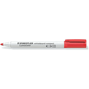 Staedtler Lumocolor 341 Marcador para Pizarra Blanca - Punta Biselada 1 - 2mm Aprox - Secado Rapido - Color Rojo