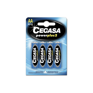 Cegasa Power Plus 2 Pack de 4 Pilas R6 AA - Pilas Salinas para Aparatos de Bajo Consumo