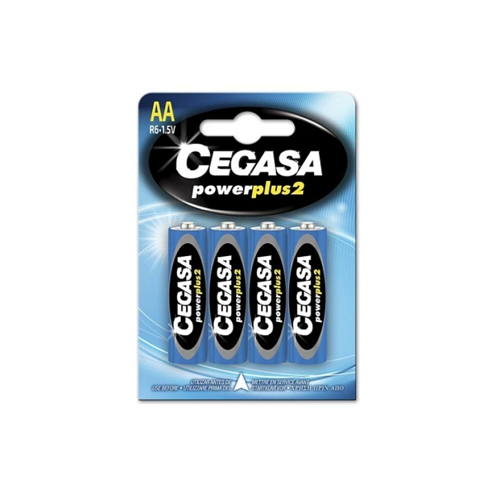 Cegasa Power Plus 2 Pack de 4 Pilas R6 AA - Pilas Salinas para Aparatos de Bajo Consumo 1