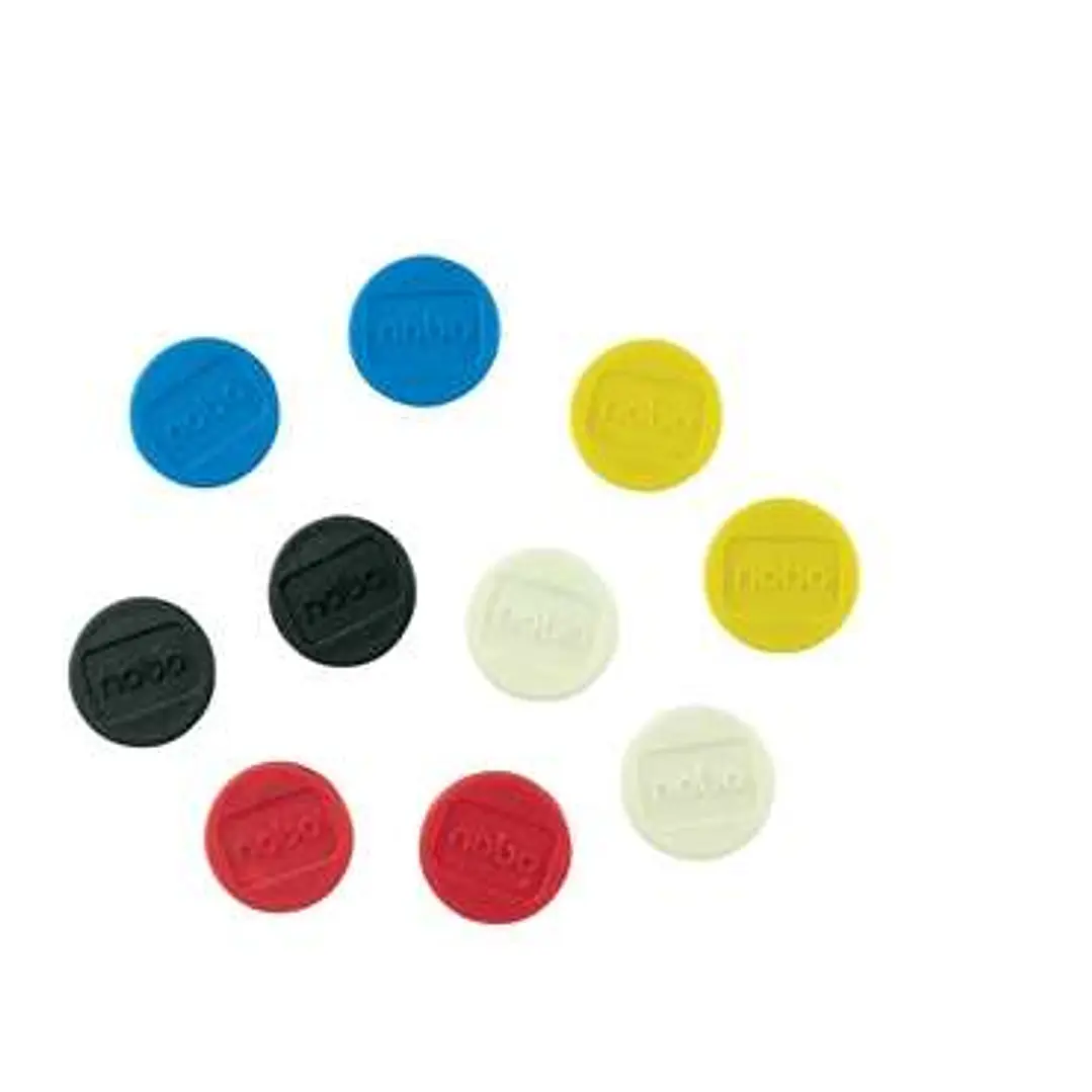 Nobo Pack de 10 Imanes Magneticos para Pizarra Blanca - 24mm - Colores Surtidos 1