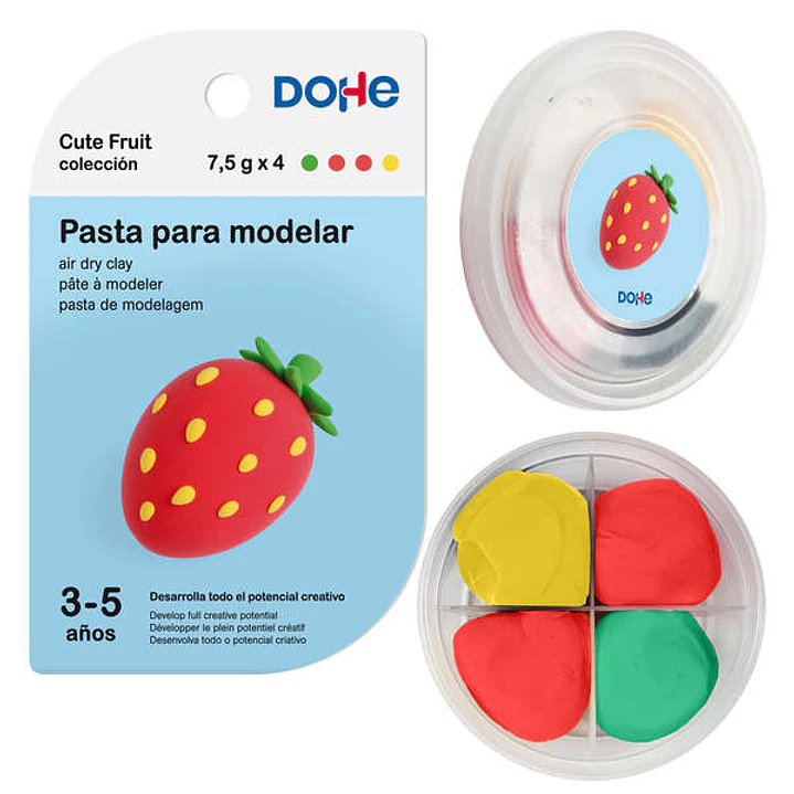 Dohe Coleccion Cute Fruit Pasta para Modelar Fresa - Ligera y Flexible - Apto para Niños de 3 a 5 Años 1