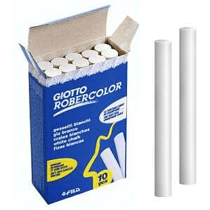 Giotto Robercolor Pack de 10 Tizas Redondas Blancas - Testadas Dermatologicamente - Compactas y Duraderas