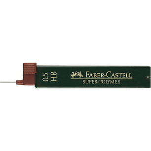 Faber-Castell 9065 Pack de 12 Minas Super-Polymer para Portaminas 0.5 HB - Resistentes y Suaves