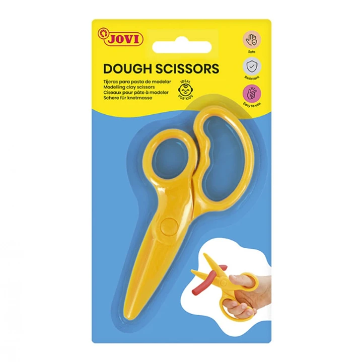 Jovi Dough Scissors Tijeras para Pasta de Modelar - Uso Infantil - Tambien Corta Papel - Color Amarillo 1