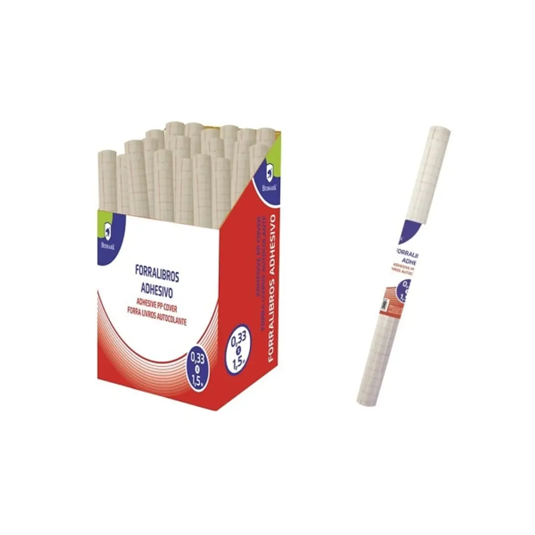 Bismark Rollo de Polipropileno 1.5x0.33m - Autoadhesivo - Cuadricula de Precision - Transparente 1