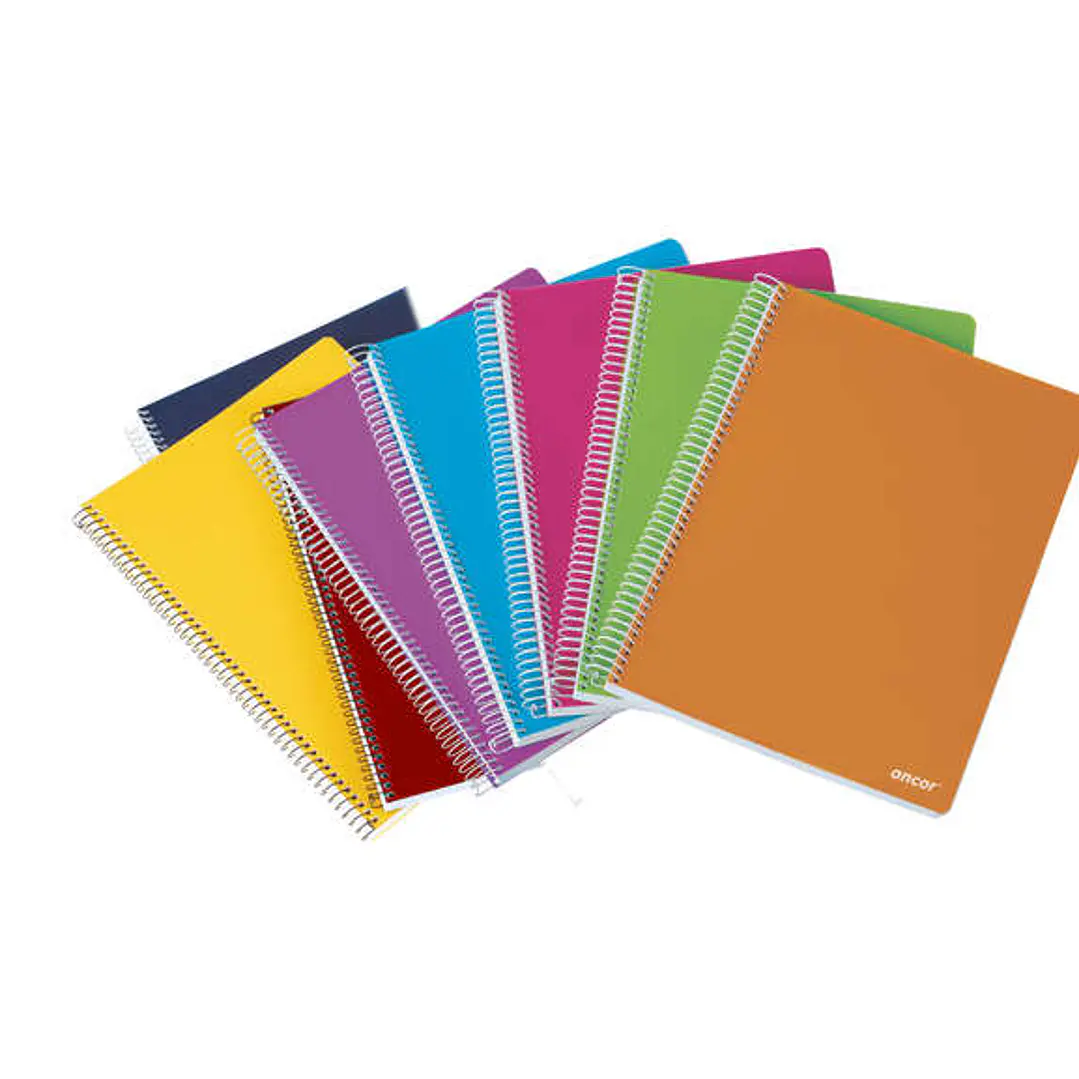 Ancor Classic Stripes Cuaderno Espiral Tamaño Folio Raya Horizontal - 80 Hojas 90gr - Tapa de Plastico - Colores Surtidos 1