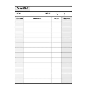 Apli Talonario Camarero 1/8 Duplicado Natural - Ideal para Restaurantes y Bares - 88 Hojas - Numeracion Consecutiva - Tamaño Compacto - Marron