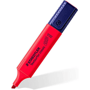 Staedtler Textsurfer Classic 364 Marcador Fluorescente - Punta Biselada - Trazo entre 1 - 5mm - Tinta con Base de Agua - Color Rojo
